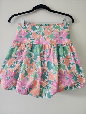 Free People Floral Bubble Skirt in Peach, Pink & Mint